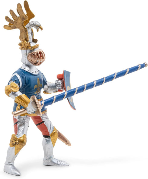 Papo -Hand-Painted - Figurine -Medieval-Fantasy -Blue Knight Fleur de LYS -39788 - Collectible - for Children - Suitable for Boys and Girls - from...