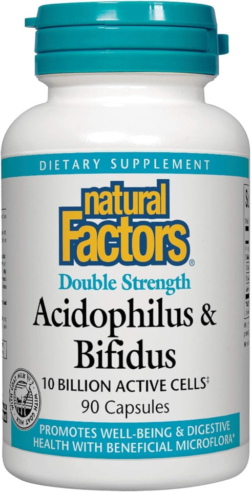 Natural Factors Acidophilus & Bifidus, 90 Capsules (Multi-Pack)...
