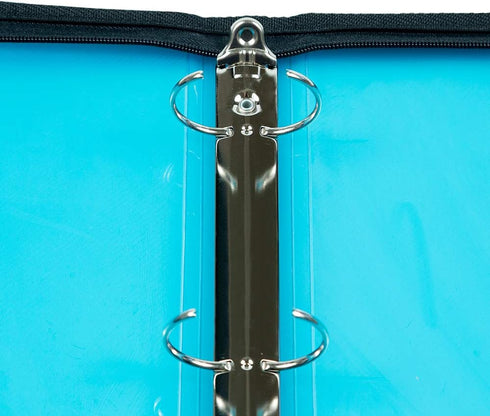 JAM PAPER Plastic Zipper 1 inch Binder - Blue 3 Ring Binder - Sold Individually...