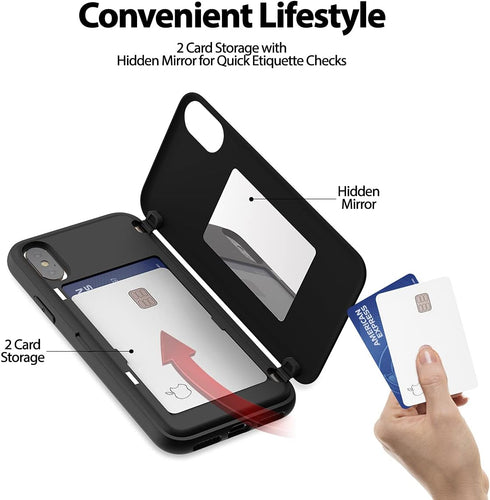 GOOSPERY Magnetic Secure Bumper Compatible with iPhone Xs/X, Card Holder Wallet Case, Easy Magnet Auto Closure Dual Layer Protection Sleek iPhone ...