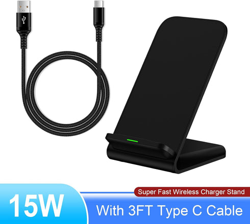Samsung Wireless Charger Fast Charging Stand Wireless Android Desk Phone Charger Stand for Samsung Galaxy S24 Ultra S24+ S24 S23 FE S22 S21 S20 S1...