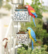 Resin Parrot Flower Pot Hugger Decorations,Parrot Animal Sculpture Hanging Realistic Parrot Garden Ornament for Patio Yard Balcony Lawn Figurine T...