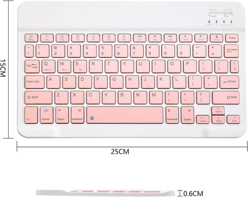 Ultra-Slim Bluetooth Keyboard Portable Mini Wireless Keyboard Rechargeable for Apple iPad iPhone Samsung Tablet Phone Smartphone iOS Android Windo...