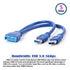 JSER Dual Port USB 3.0 A Male to 20 Pin Male Motherboard Extension Cable Adapter 5Gbps...