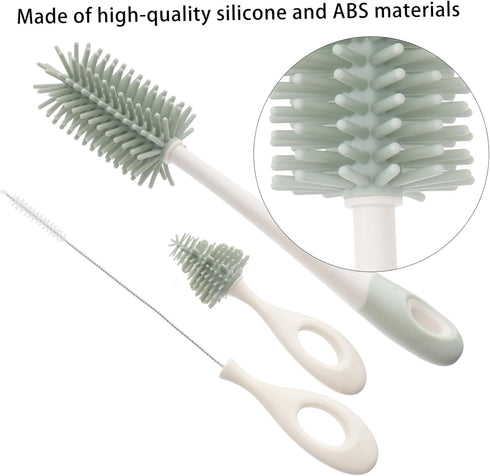 Cleaning Brush Set Baby Suits Childrens Water Scrub Brush Milk Bottle Cleaner Baby Kids Bottle Brush Silicone Baby Bottle Water Cup to Rotate Food...