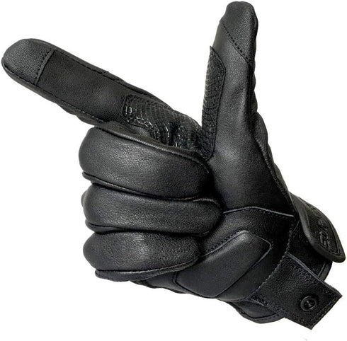 Updated Men’s Goat Skin Leather Motorcycle Gloves Touchscreen Knuckle Protector Motorcross Racing Gloves (Updated,Non-Perforated, XL)...