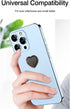 2 Packs Glossy Finish Love Heart Shaped Cell Phone Ring Holder Stand, 360 Degree Rotation Finger Ring Kickstand with Polished Metal Phone Grip (Bl...