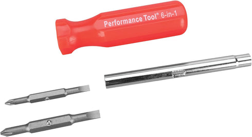 Performance Tool W975 6-in-1 Quick Change Screwdriver With Hex Torque Handle, Chrome Vanadium Steel...