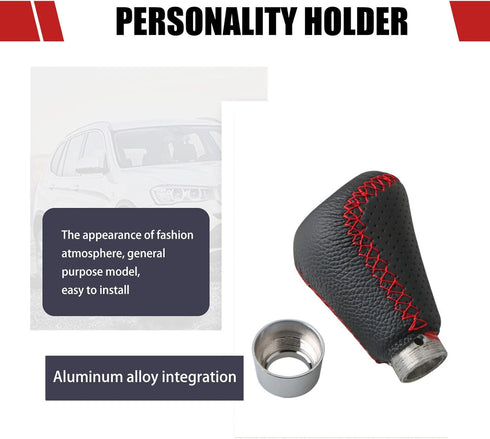 1 PC Car Shift Knob Head, 1.96 x 3.5 x 0.7 5 Speed Manual Shift Lever with Adapter Accessories, Leather Easy Grip Shift Knob Replacement, Universa...