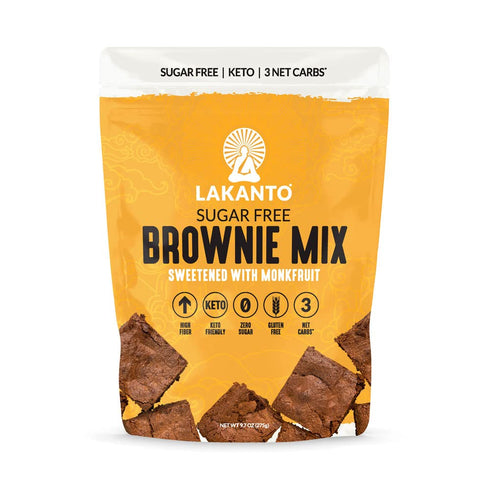 Lakanto Sugar Free Brownie Mix - Sweetened with Monk Fruit Sweetener, Keto Diet Friendly, Delicious Dutched Cocoa, High in Fiber, 3g Net Carbs, Gl...