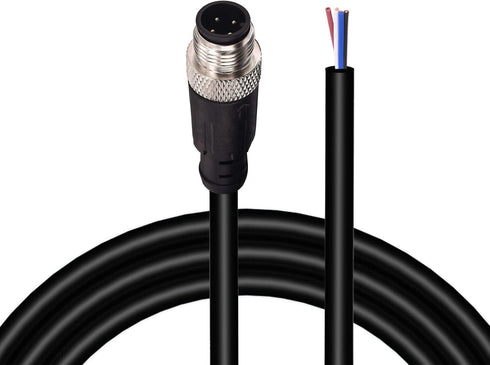 M12 Sensor Connector Aviation Cable - Male 4 pin Straight 6.5Ft/2M Aviation Socket Waterproof Electrical Cable for Industrial Automation Control,F...
