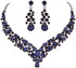 Austrian Rhinestone Crystal Wedding Gown Prom Ball Necklace Earrings Jewelry Set for Brides Dress...