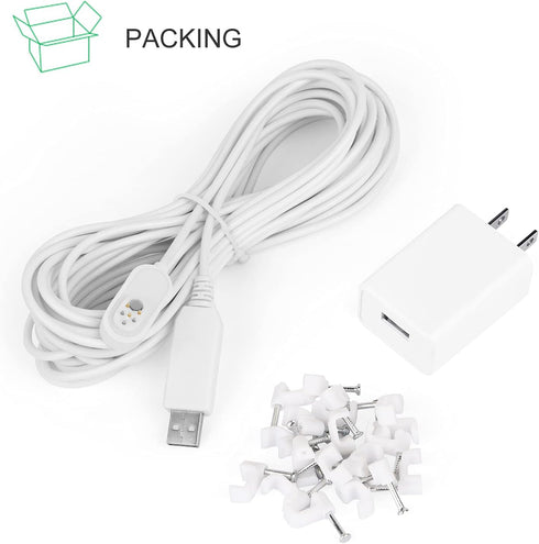 30FT Magnetic Charging Cable for Arlo Pro 3, Arlo Pro 4, Arlo Pro 5S, Arlo Ultra, Arlo Ultra 2, Continuous Outdoor Charger Cable for Your Arlo Sec...