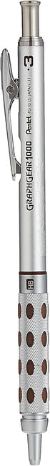 Pentel Arts GraphGear 1000 0.3mm Premium Mechanical Pencil (PG1013EPABP),Silver...