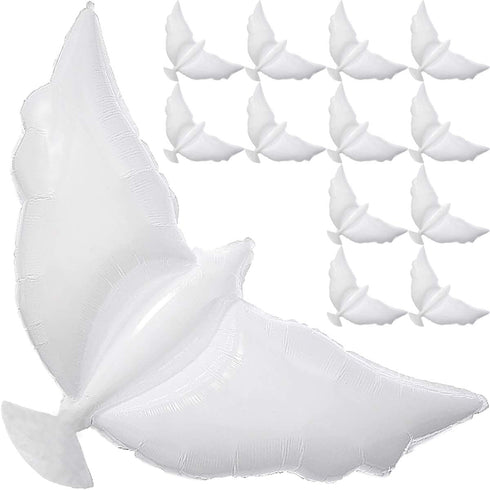 12-Pack Dove Balloons Memorial Release in Sky, Biodegradable White Angel Lanterns Funeral Party Decorations for Loss of Loved One, Celebration of ...