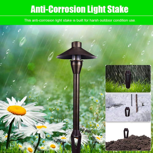 Inground Light Stakes, 1/2 NPT Female Thread, 8.6 Inch Solid Plastic Spikes,Corrosion Resistant Replacement Spike for Outdoor Landscape Path Light...