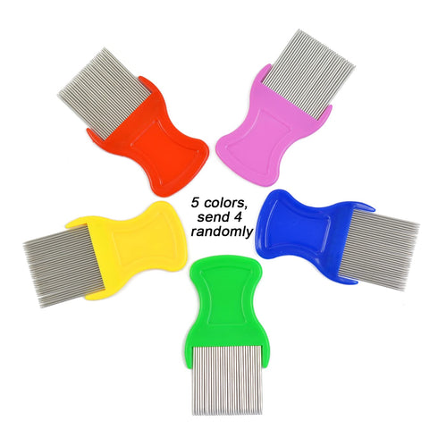 4 Pcs Lice Comb Nit Comb Pet Hair Grooming Comb Removal Dandruff Comb with Metal Teeth...