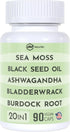 Black Seed Oil 3000mg Sea Moss 3000mg Ashwagandha 1000mg Turmeric 1000mg Burdock 1000mg Bladderwrack 1000mg & Elderberry Manuka Chlorophyll Dandel...