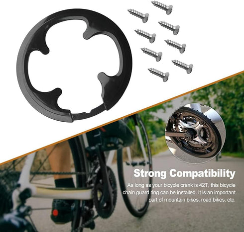 Bicycle Sprocket Cover, 42T Bike Chain Guard Ring, Gear Chain Wheel Crankset Protector Cover for Mountain Bike, Cycling Chainring Guard Support Pr...