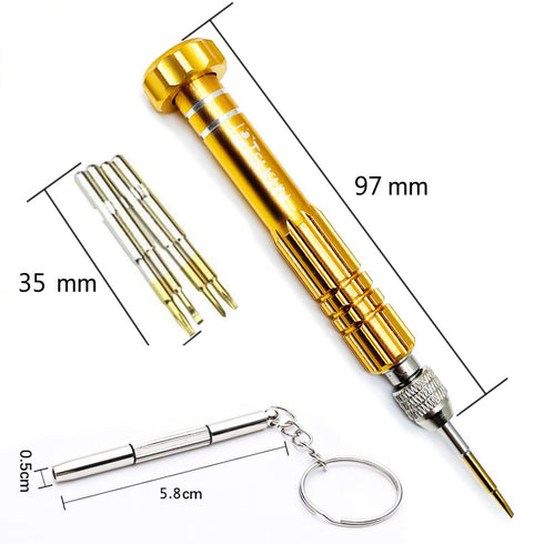 PTSLKHN Eyeglass Repair Kit Screwdriver, 5-in-1 Multifunctional Small Screwdriver, S2 Steel Eyeglass Screwdriver Kit for Eyeglass, Sunglasses, Ele...