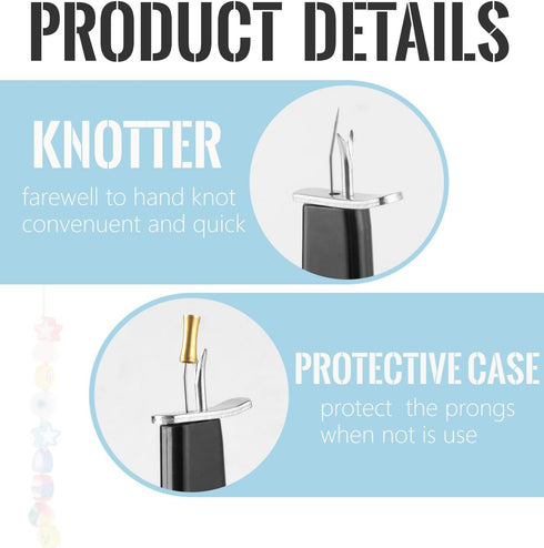 ORNUNIQ Professional Bead Knotting Tool for Secure Knots in Pearl Jewelry Making - Essential Knotting Tool for DIY Pearl Beading - Black...
