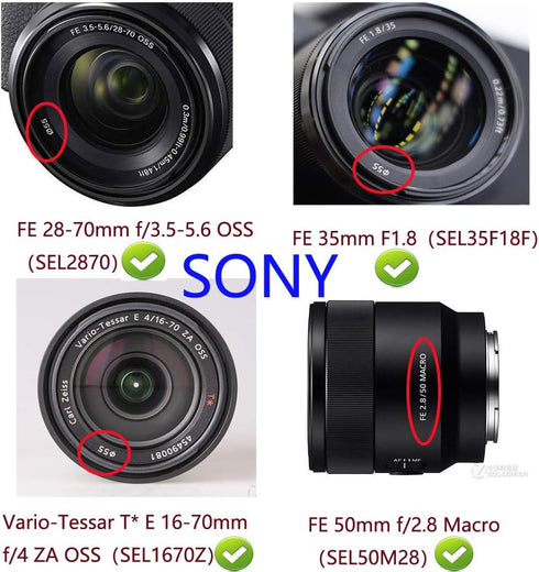 D3500 Lens Cap & UV Filter Digital Multi-Coated Slim Frame Glass for Nikon D3500 D3400 D5600 w/AF-P 18-55mm Lens, for Sony DSC-HX400 HX300...