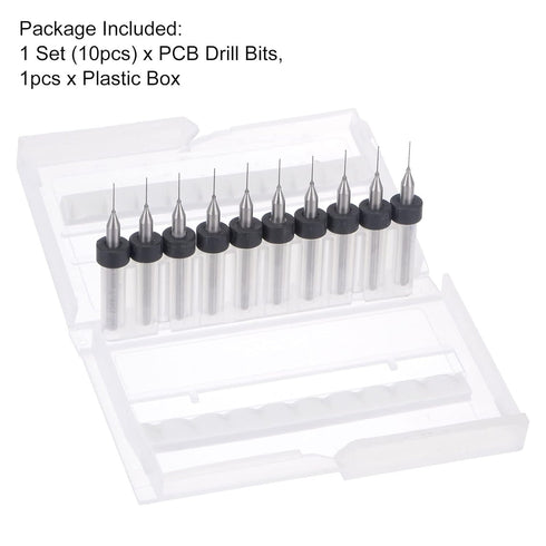 uxcell Micro PCB Drill Bit Set, 1/8" Shank 0.35mm Solid Tungsten Carbide CNC Engraving Print Circuit Board Drill Bits Rotary Tool 10pcs...