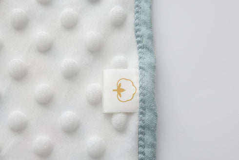 Baby Blanket for Unisex Boys Girls Nursery Minky Blankets with Muslin Cotton Front Dotted Fleece Backing Double Layer Bed Throws Pattern Blue Flor...