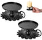 Black Iron Plate Candle Holder,set of 2 Candle Pedestal for Pillar Candles,3.15in pillar candle holders (Black)...