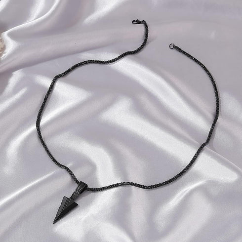 Arrowhead Pendant Necklace, Stainless Steel Spearpoint Necklace for Men Biker Streetwear Costume Jewelry...