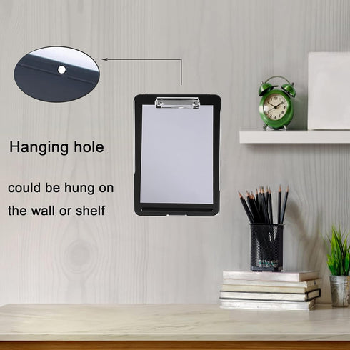Lemical A4 Portable File Boxes Storage Clipboard Hanging Magazine File Organizer A4 Clipboard File Folder Organizer with Bottom Opening Office Cli...