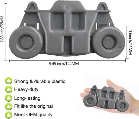 W10195416 Dishwasher Wheels Lower Dish Rack Wheel Part Assembly,Replacement for Maytag/Kitchen Aid/kitchenaid/Whirlpool/Kenmore Dish Rack Replaces AP5983730 W10195416V,AP5983730,PS11722152,Pack of 4