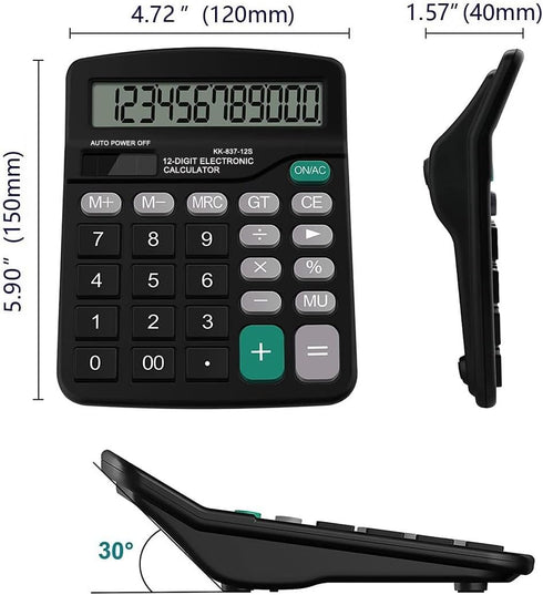Office Desk Calculator, Cute Calculator for Kids, Basic Calculators Desktop, Dual Power Simple Financial Calculator with Big Button Large Display ...
