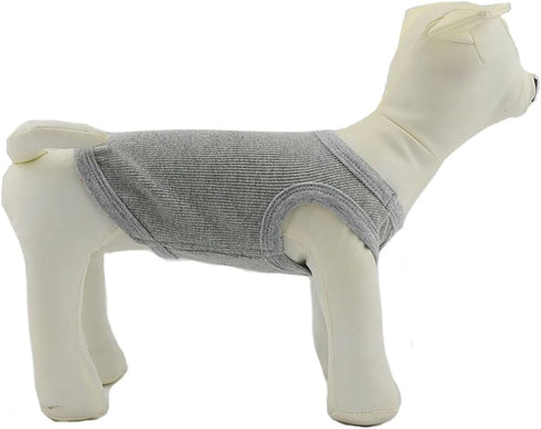 Lovelonglong 2019 Summer Pet Clothing, Dog Clothes Blank T-Shirts Ribbed Tanks Top Thread Vests for Pit Bull Medium Dogs 100% Cotton Gray L-S...