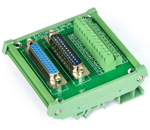 Electronics-Salon DB25 D-SUB DIN Rail Mount Interface Module, Male/Female, DSUB Breakout Board....