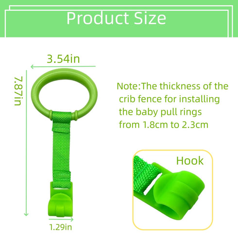 Baby Pull up Rings, Pull Up Rings for Playpen, Baby Crib Pull Rings, Baby Cot Hanging Rings, Infant Baby Toddler Walking Assistant Pull up Ring 6P...