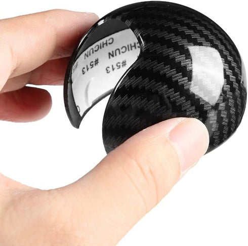 Gear Shift Knob Cover, Carbon Fiber Style Car ABS Plastic Gear Shift Knob Head Cover Cap Sticker Trim for A3 8 V S3 14-18...