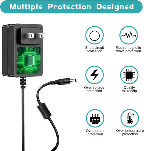 24V Power Supply, 24V 1A AC Adapter DC Power Cord for LED Strip Light CCTV Camera Bluetooth Speaker Nail Lamp Air Cleaner Massage Gun Mini Printer...