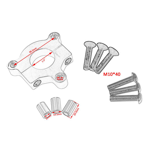 JRL 1.5" Hub 415 Chain 38mm Black CNC Adapter Fits 49cc 50cc 66cc 80cc 2 Stroke Motorized Bicycle...