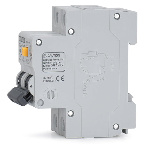 Ground Fault Circuit Breaker, 10 Amp 120V AC DIN Rail Mount Residual Current Circuit Breaker, Thermal-Magnetic Trip, Earth-leakage Protection Circ...