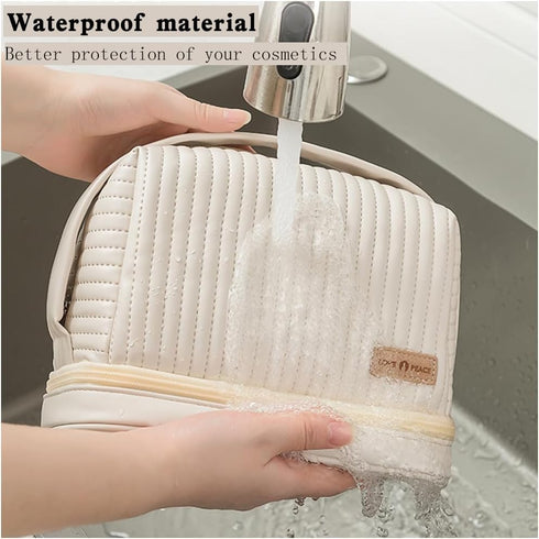 Cute Cosmetic Bag Makeup Bag Set of 3 Travel Toiletry Bag Women Cosmetic Bag Organizer Waterproof Leather Cosmetic Bag Set With Handle Zipper Cosm...