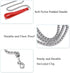 Chain Leash Metal Trainning Leash Stainless Steel with Soft Padded Handle for Heavy Duty Dogs.(XL, Red Handle)...