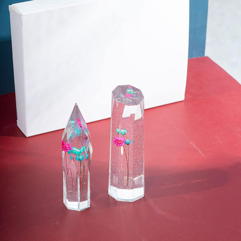 Green Resin Molds Crystal Tower Large Ornaments Epoxy Resin Casting Molds Silicone Point Molds for Resin DIY Crafts Keychains Jewelry Making Resin...