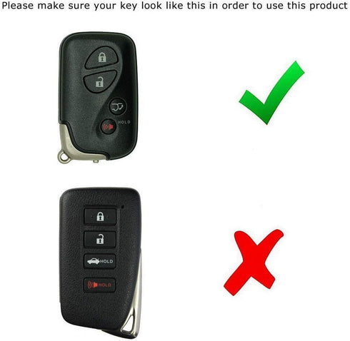 iJDMTOY Exact Fit Black Glossy Carbon Fiber Finish Key Fob Shell Compatible with Lexus is ES GS LS CT LX GX RX, etc 1st Gen Smart Keyless Fob...