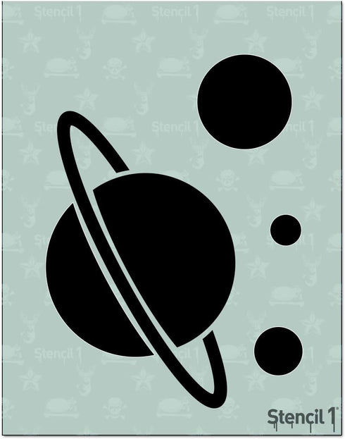 Stencil1 Saturn and Planet Stencil, Space Stencils 8.5 x 11 Inches for Painting, Wall Art, DIY at Home and Used for Decor, On Fabric, Glass, T-Shi...