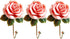 OPENDGO 3PCS Rose Resin Wall Hooks Wall Mounted Creative Flower Iron Hook for Hanging Coat/Hat/Key/Towel/Handbag Hooks/Hangers Room Wall Decor...
