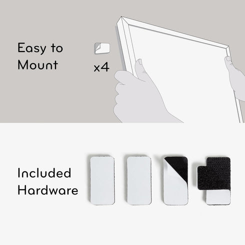 U Brands Modern Bevel Magnetic Dry Erase Calendar Board with Bulletin Strip, 7"x16", White Frame, Includes Magnet, Marker...