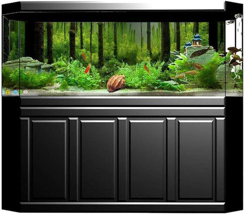 Aquarium Background 10 Gallon Tank Aquarium Poster Aquarium Forest Background Picture Fish Tank Background PVC Adhesive Underwater Forest Tank Pos...