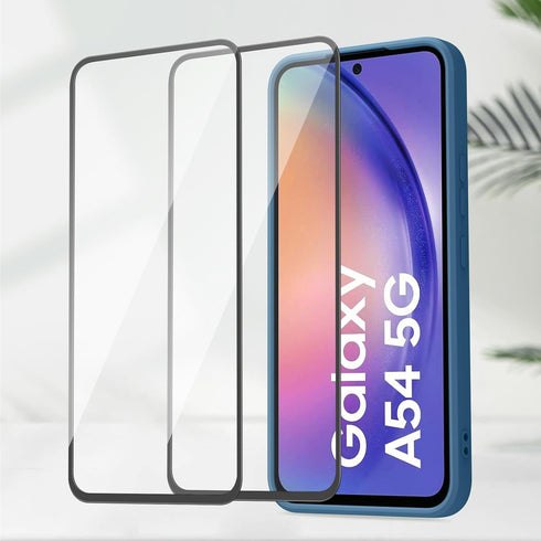 Vancle Case for Samsung Galaxy A54 5G Phone Case and 2-Pack Tempered Glass Screen Protector, Shockproof Bumper Silicone Case with Microfiber Linin...
