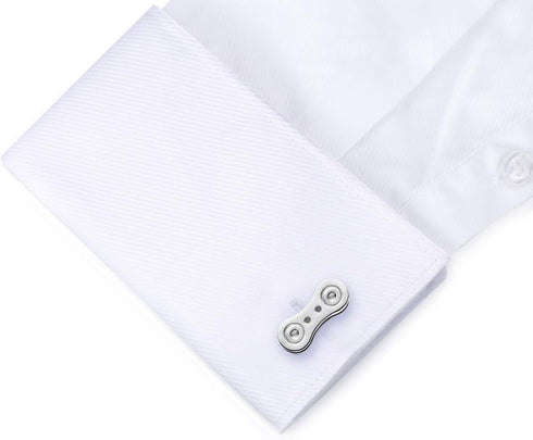 HONEY BEAR Cufflinks for Men Silver Bicycle Bike Chain for Wedding Business Gift...